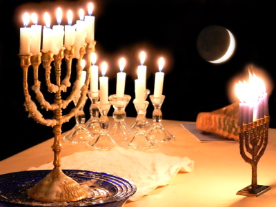 menorah give light on the New Moon celebration